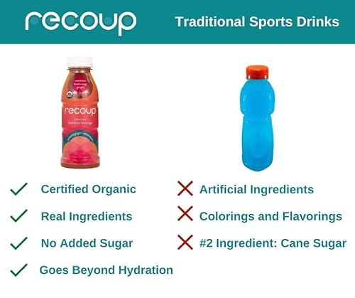 Recoup Organic Hydration Beverage With Electrolytes And Ginger - Pineapple + Coconut + Ginger - Plant-Based Sports Recovery Drink, No Sugar Added, Non-Gmo -12 Fl Oz (Pack Of 12) #TOP5