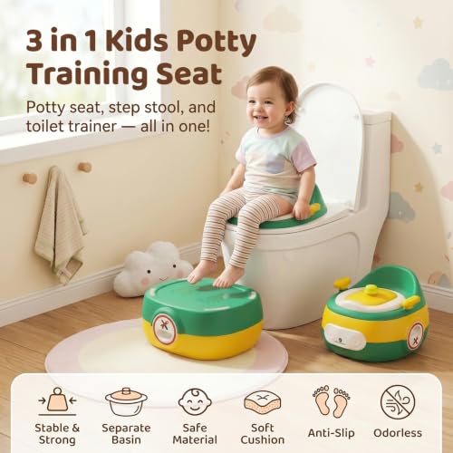 Image of StarAndDaisy 3 in 1 Kids Potty Training Seat with Step Stool & Toilet Trainer | Potty Seat for Kids 2-5 Years | Potty Training Seat 1-3 Years | Potty Seat for Kids 6 Months-3 Years
