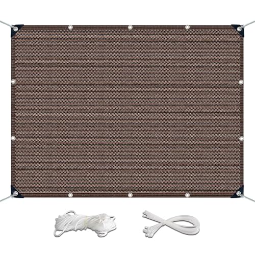 ZHIYIN Balcony Privacy Screen 100x220cm, Wind UV und Wetterfest Balkon Plane Sichtschutz mit Zubehör Sonnensegel Aufrollbar für Zaun Pavillon Balkongeländer, Braun
