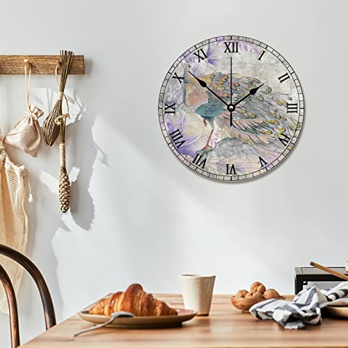 Horloge murale paon silencieuse pour sublimer un mur blanc vide