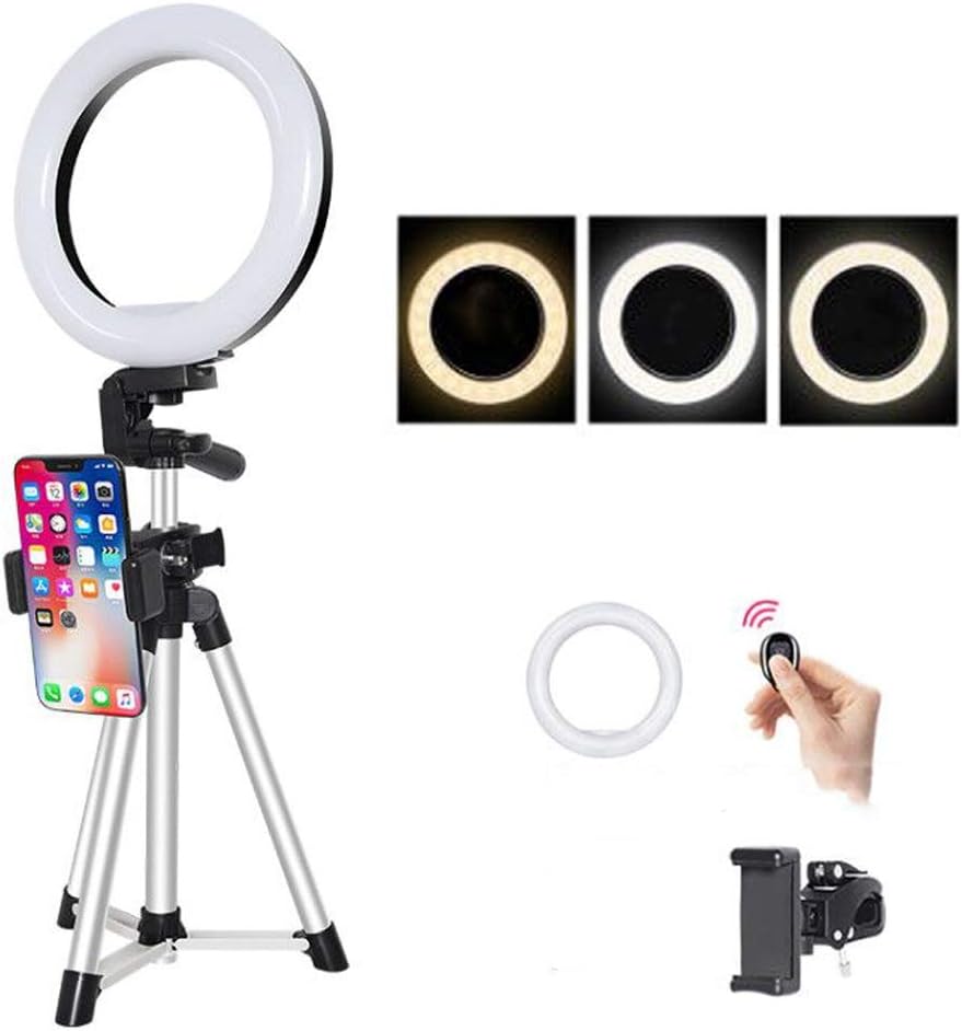 XYSQ LED Selfie Lights Round Led Ring Light, Floor-mounted with Tripod for YouTube Videos ＆ Streaming Media, for Makeup and Selfie Photography (Color : B)