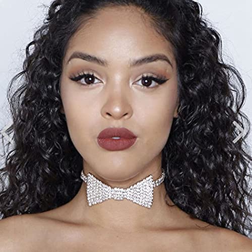 Dresbe Sparkly Rhinestone Chokers Silver Choker Necklace Bowknot Necklaces Chain Wedding Party Prom Neck Jewelry Accessories For Women And Girls Xl046 #TOP3