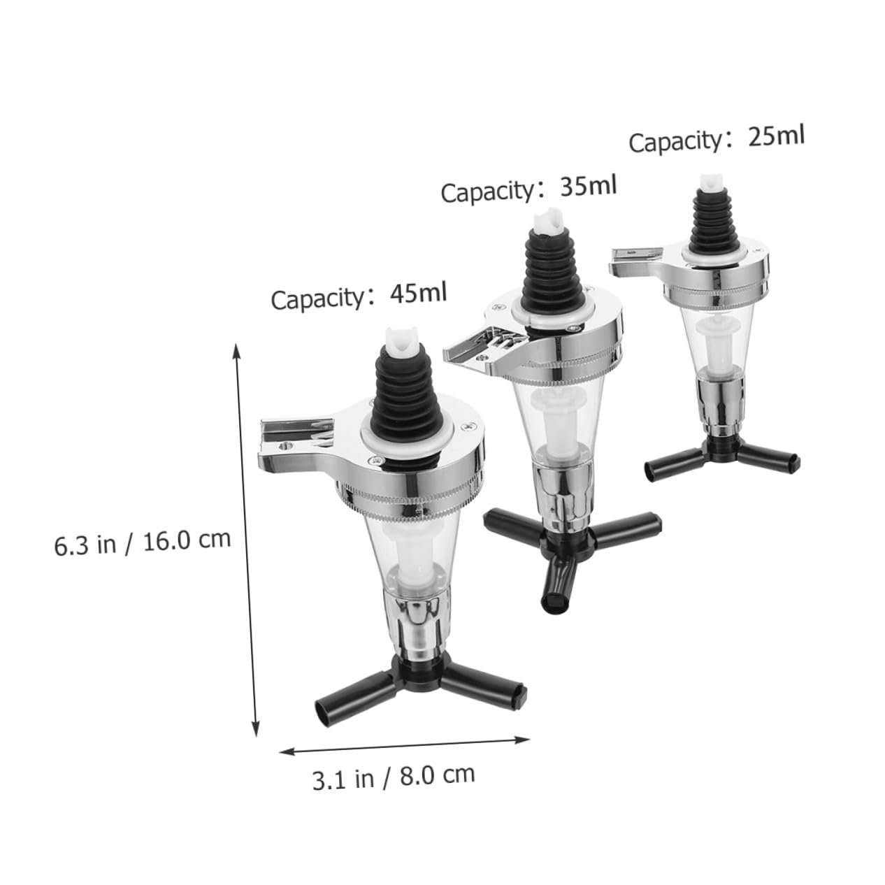 SOIMISS 3 Piezas Dispensador de Licor Montado Pared Bomba Dosificadora para Bebidas Ahorro Espacio y Control de Porciones para Bares y Cocinas