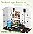 Devoko Outdoor Storage Cabinet 26 Cu Ft with Pad-Lockable Doors, Horizontal Storage Shed Waterproof Patio Tools Storage Box for Sofa Cushions, Gardening Tools and Accessories (White)