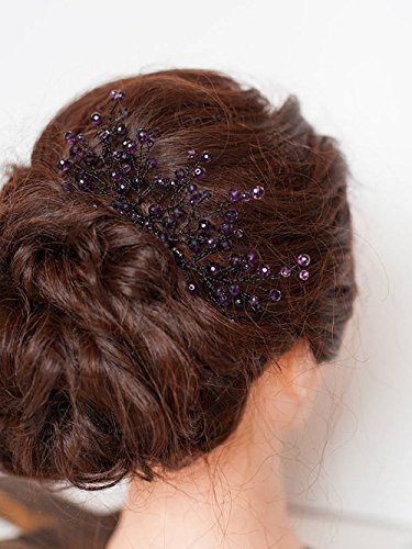 Accesorio para cabello, peine violeta, 12 cm miniatura 1