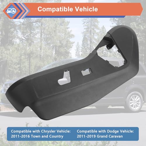 924-438 Black Left Driver Side Seat Track Cover, Power Seat Switch Panel Bezel Seat Track Shield Cover Trim Compatible With Chrysler Dodge Vehicle 2011-2016 Town & Country, 2011-2019 Grand Caravan by ZONFANT - Image 3