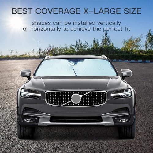 Windshield Sun Shade, Foldable Sun Shade for Car Windshield UV Protection and Heat Reflector - Keep Your Vehicle Cool