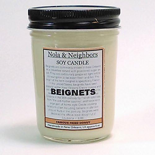 Warm sweet vanilla scented soy candle - Beignets - Famous Fried Donut - Bakery candle - Vanilla room fragrance - Bakery room fragrance - Handmade - Maximum fragrance load - 50+ hour of burn time