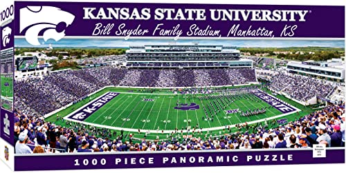 Image of MasterPieces 1000 Piece Sports Jigsaw Puzzle - NCAA Kansas State Wildcats Center View Panoramic - 13 inchx39 inch