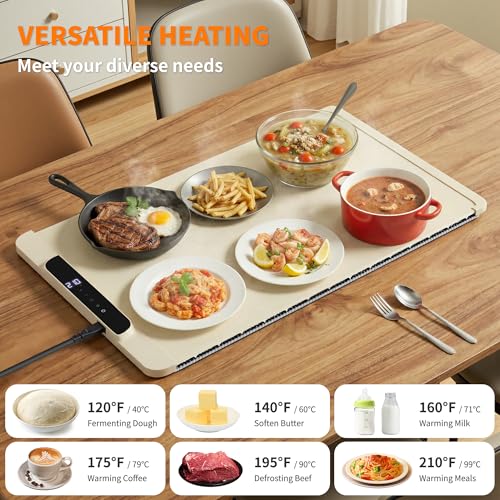 HOTEAGLE Food Warming Mat with Heat Resistant Pad for Family Dinner 26"x15" - image 7