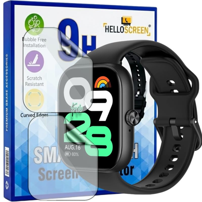 screen protector for redmi watch move 1.85 inch smartwatch (pack of 2) – flexible tpu film, 9h scratch resistant, self healing, anti fingerprint, hd clear, bubble free – not tempered glass