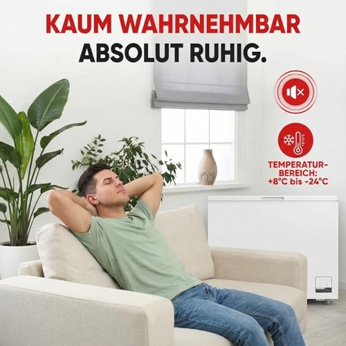 PKM GT300E Gefriertruhe/299 Liter Fassungsvermögen/41 dB/Dual Modus: Sowohl Kühlen als auch Gefrieren/Inklusive zusätzlichem Drahtkorb/4 Sterne Gefrierfach/Freistehend