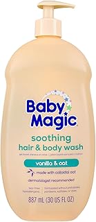 Baby Magic Soothing Hair & Body Wash, Vanilla & Oat, Soothes and Cleanses, Specially Formulated for Baby's Delicate Skin, Tear Free, Hypoallergenic, Dermatologist Recommended, 30 Fl Oz