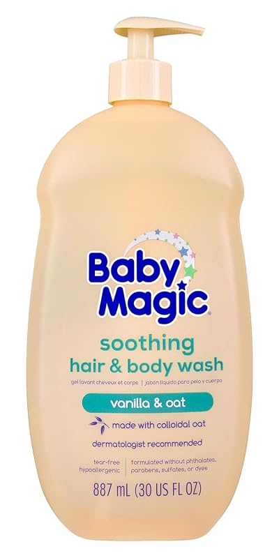 Baby Magic Sabonete Líquido para Cabelos e Corpo com fragrância de baunilha e aveia, 887 mL