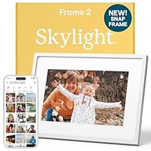 Skylight Digital Picture Frame 2 10" Full HD Wi-Fi Touch Screen, 16GB Digital Photo Frame, Load Photos & Videos Directly from Phone, Anti-Glare Ideal for Personalized Gifting, Classic White
