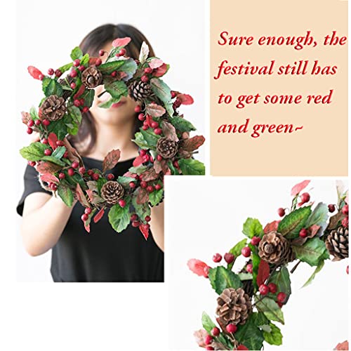Couronne de Noël Vintage pour porte extérieure résistant pluie