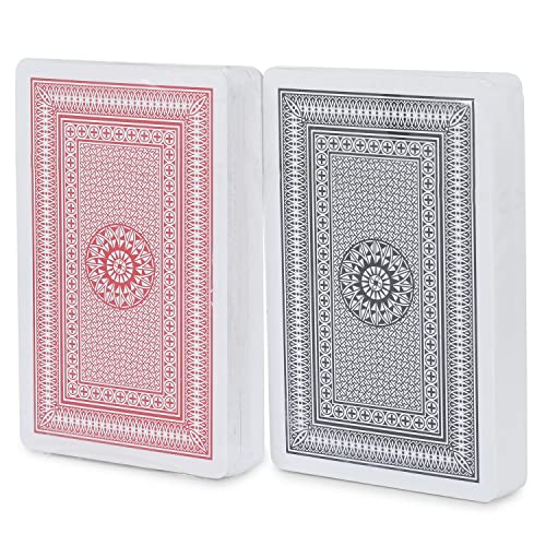 Image of Creneau Brazil Bridge Premium Plastic Playing Cards- Red & Black Design for Adult (Set Of 2)|