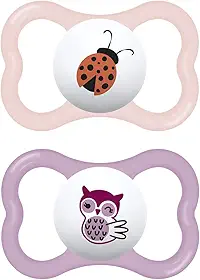 MAM Baby Kit com 2 Chupetas Supreme Com Bico Extrafino de Silicone SkinSoft para Crianças 6+ Meses Com Caixa Esterilizadora, Rosa