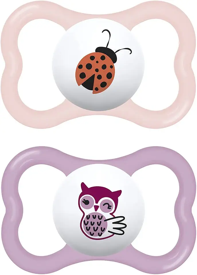 MAM Baby Kit com 2 Chupetas Supreme Com Bico Extrafino de Silicone SkinSoft para Crianças 6+ Meses Com Caixa Esterilizadora, Rosa