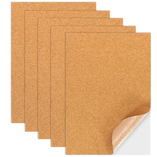 yeloumiss 5 PCS Self Adhesive Cork Sheets 8.2611.8 Inch1mm