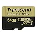 Transcend 64 GB MicroSDXC Class 10 UHS-I/U3 Memory Card with Adapter 95 Mb/s (TS64GUSDU3)