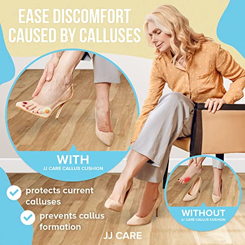 Jj Care Callus Cushions (Pack Of 50) Callus Pads For Bottom Of Foot - Round Shape - Callous Remover For Feet Pads - Soft Felt Foot Pads For Calluses For Women, Pain Relief & Foot Care #TOP1