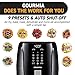 Gourmia Air Fryer Oven Digital Display 5 Quart Large AirFryer Cooker 12 1-Touch Cooking Presets, XL Air Fryer Basket 1500w Power Multifunction Black and Stainless Steel Accents FRY FORCE GAF536