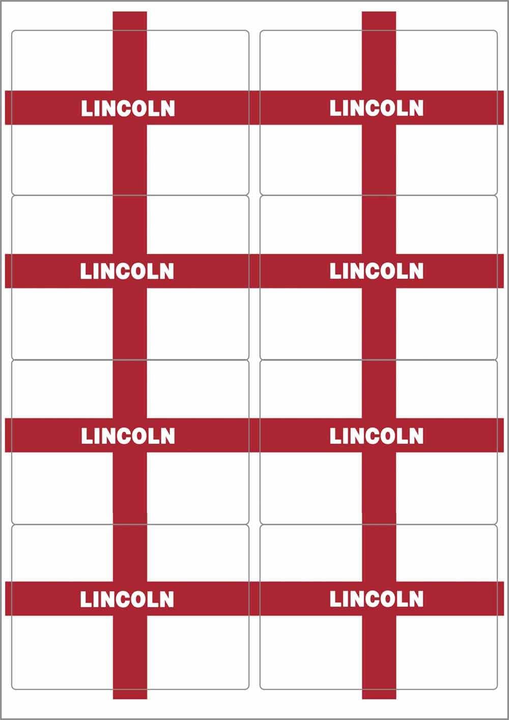 Ozorath Multicolor Lincoln England Flag Rectangular Matt Paper Stickers A4 Sheet Of 8 (Each Sticker Is 99Mm X 68Mm)
