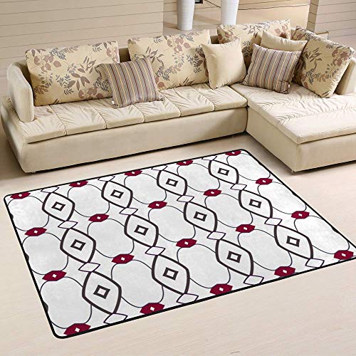 Grand tapis de sol géométrique lavable 12x10 cm antidérapant de salon