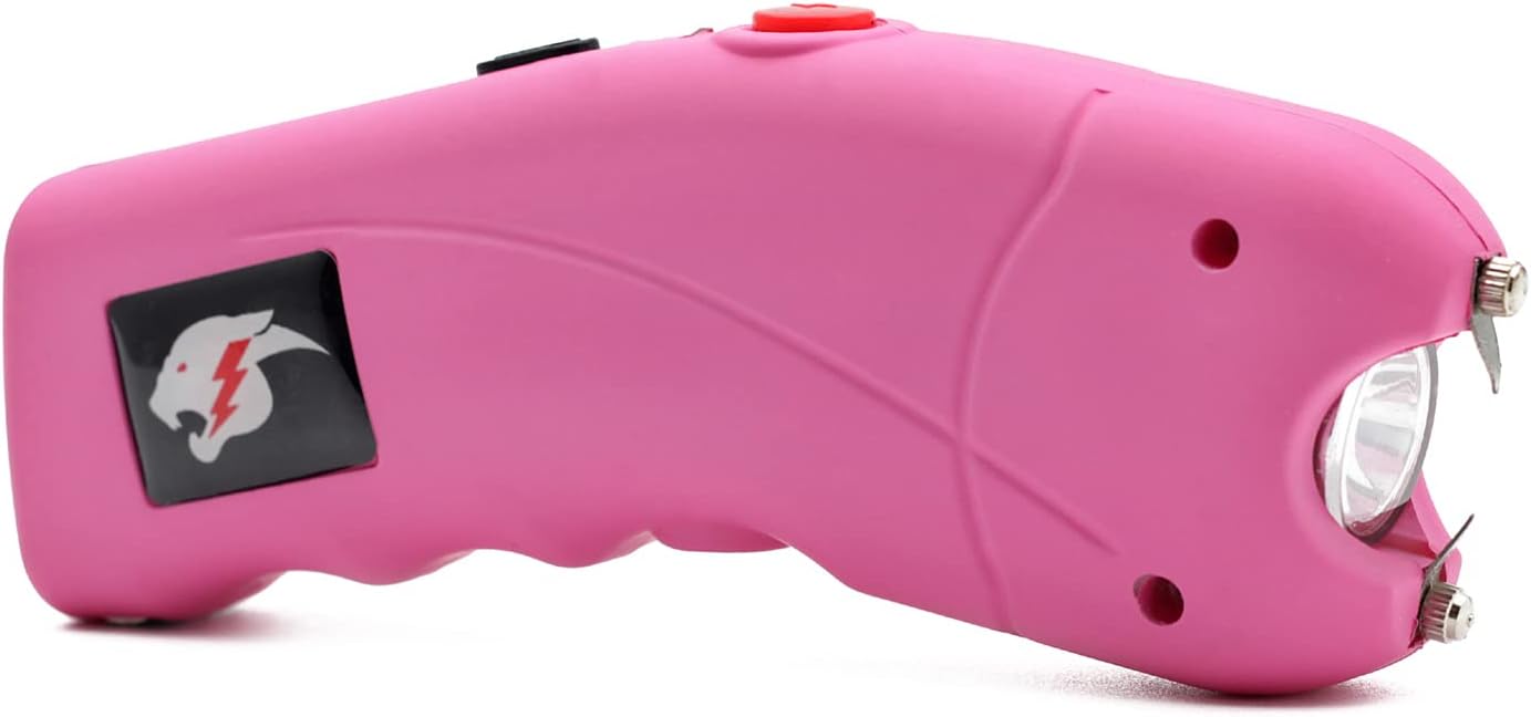 Cheetah Stun Gun for Self Protection with Alarm Vibrant Led Flashlight Most Energy Stun Gun Heavy Obligation Leather-based Carry Case – Rechargeable Battery