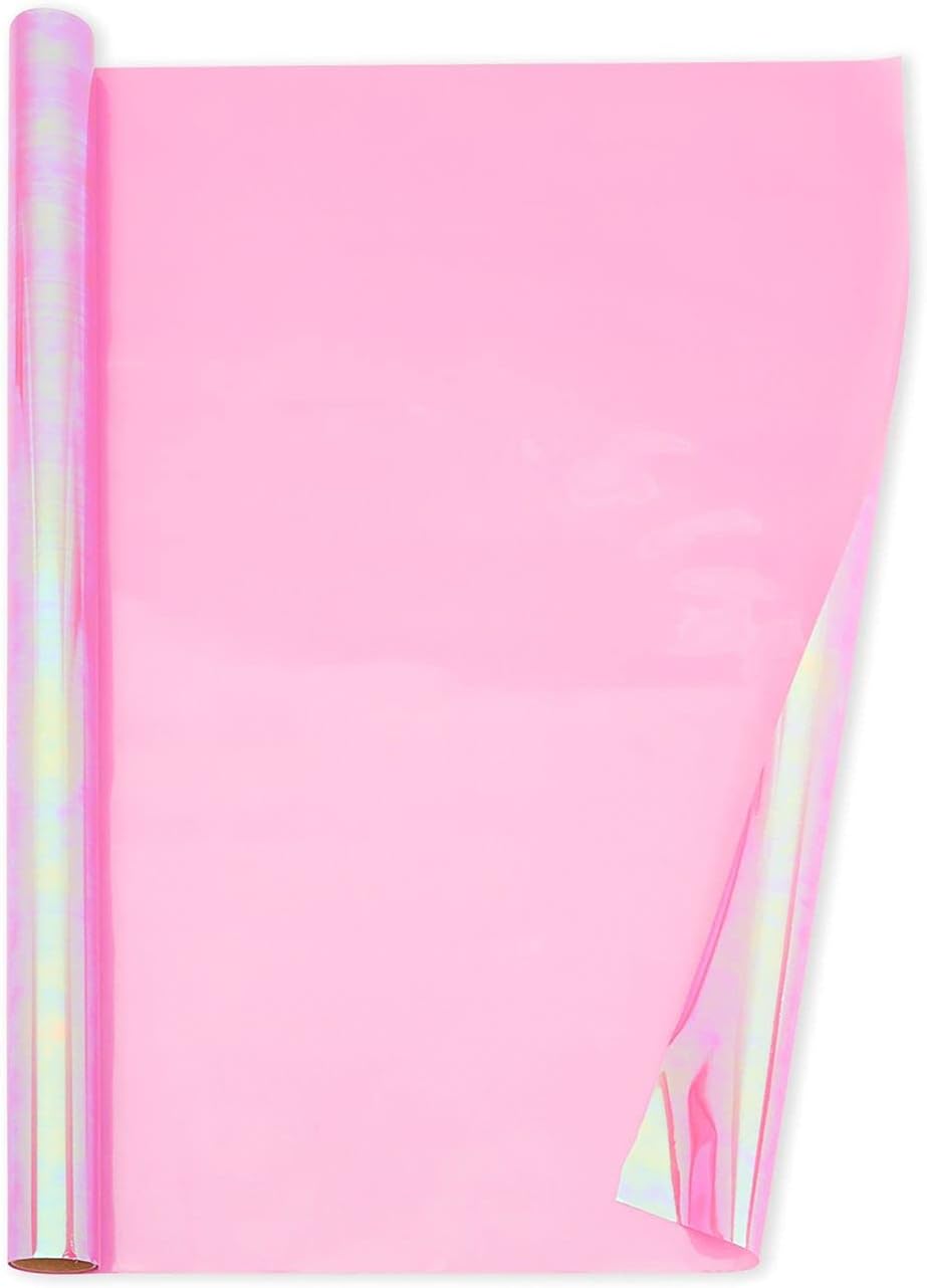 Clear Pink Cellophane Wrap Roll for Gift Wrap, Crafts, 17 Inches x 10 Feet (4 Rolls) : Health & Household