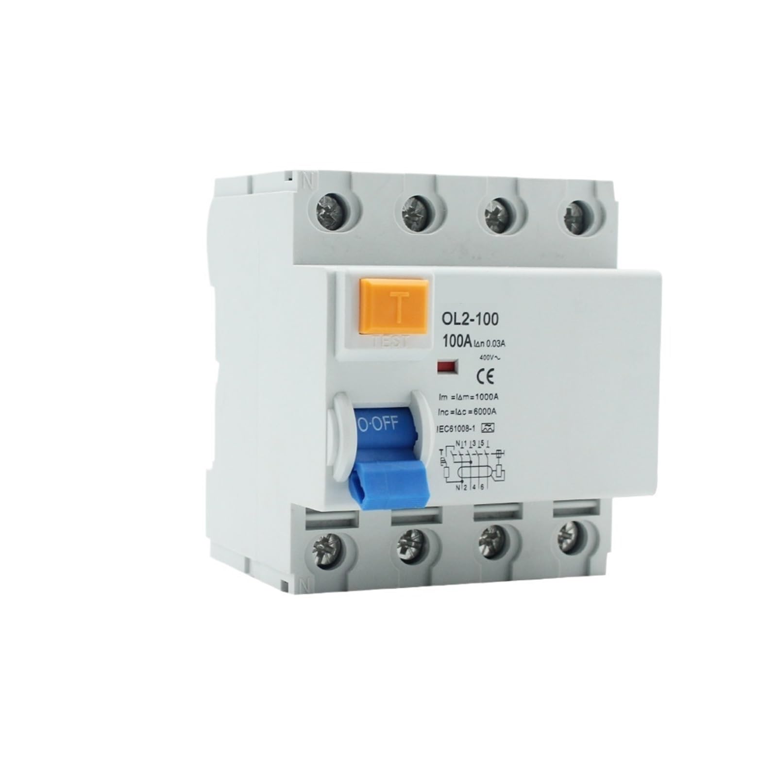 Disjoncteur différentiel 100A 30mA AC pour protection contre fuites et courts-circuits