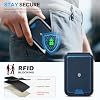 SHIELDON Genuine Leather Strong Magnetic Wallet for Magsafe, Adjustable Stand 6 Card Holders, RFID Blocking, Mag Wallet Compatible with iPhone 17/16/15/14/13/12 Series & Magnetic Case - Navy Blue