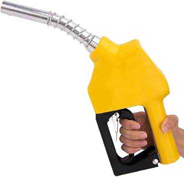 3/4" Automatic Fuel Nozzle, Car Fuel Filling Nozzle,Auto Shut-Off Fuel Nozzle, High Flow Automatic Fuel Nozzle, Suitable for Filling Diesel,Kerosene and Various Gasoline13/16"Spout,16GPM yellow