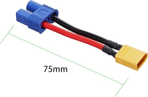 Miniatura 2 de Adaptador de conector macho XT30 a EC3 hembra, 4 cables de extensión XT30-EC3, adaptador de batería RC con cable de silicona de 2.0 in 16AWG para