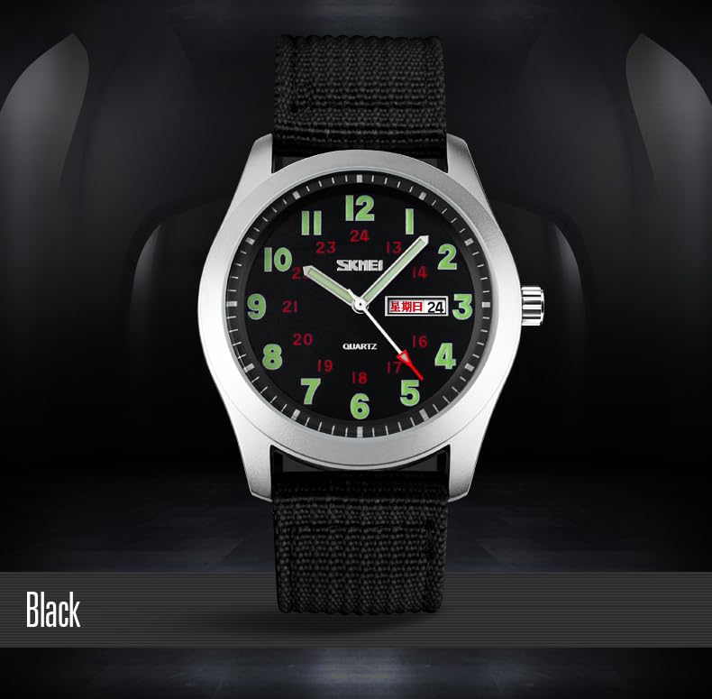 FANMIS Unisex Military Tactical Analog Watches Minimalist Expedition Watch Army Field Sport Watches Textile Nylon Strap Stylish Men Watch Luminous Waterproof Outdoor Watches3