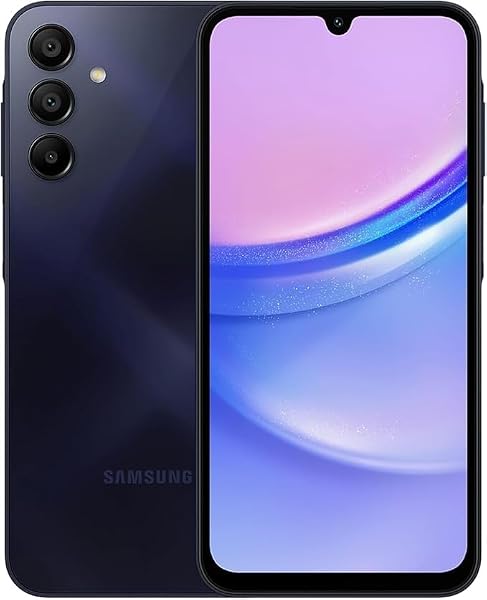 Samsung Smartfon Galaxy A15 5G, bez simlocka, bez umowy, telefon komórkowy z systemem Android, funkcja szybkiego ładowania, 128 GB, niebiesko-czarny
