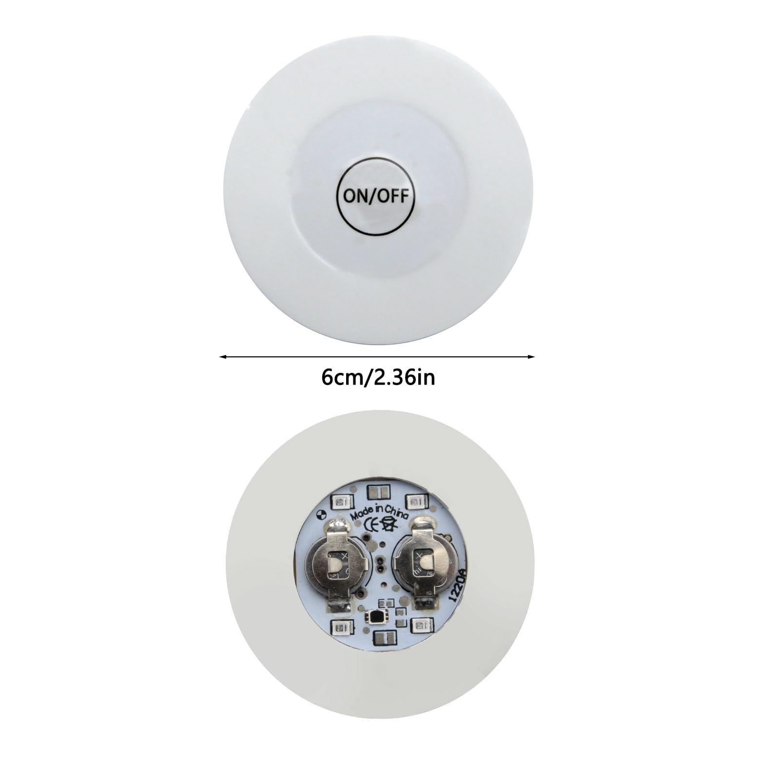 mizikuu Lot de 6 dessous de verre LED à lumière blanche, bouton ON/OFF pour boissons, dessous de verre lumineux, ronds, imperméables, pour verres, bouteilles, fêtes, mariages, bar, Noël
