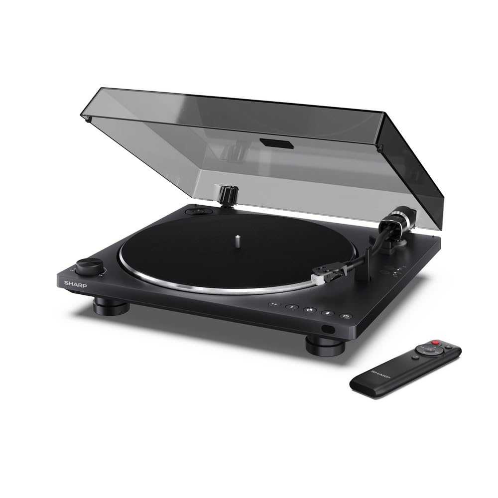 Sharp RP-​TT100 - Giradischi Automatico con Bluetooth 5.4, Recording USB-​C, Pickup Audio, Automatico, Copertura antipolvere, Deck nero ABS