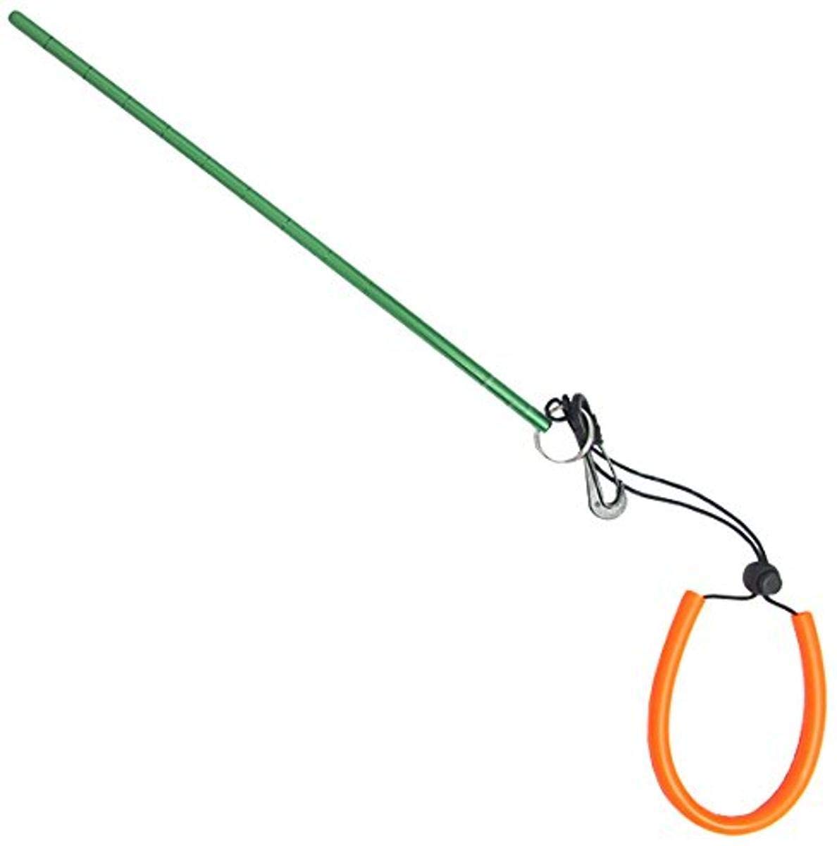 Scuba Choice13" Aluminum Lobster Tickle Stick w/Measurement & Lanyard - Durable 8mm Diameter, Lightweight, Corrosion-Resistant, Ideal for Hunting, Diving & Exploring Underwater Creatures (Green)