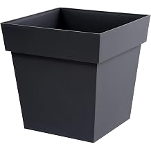 EDA - Square Tuscany 38L Plant Pot - Charcoal Grey - 38L - Indoor or Outdoor - 39 x 39 x 39cm