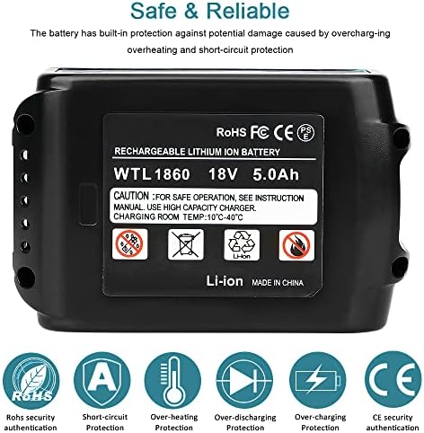 QUPERR 18V 5.0Ah bl1850 Li-ion Replacement Batteries(with LED Power Display) Compatible with DKP180ZDTM51ZDHS680Z, DTD152Z, DJV181Z, DGA452Z, DTD152Z LXT, DJR188Z.