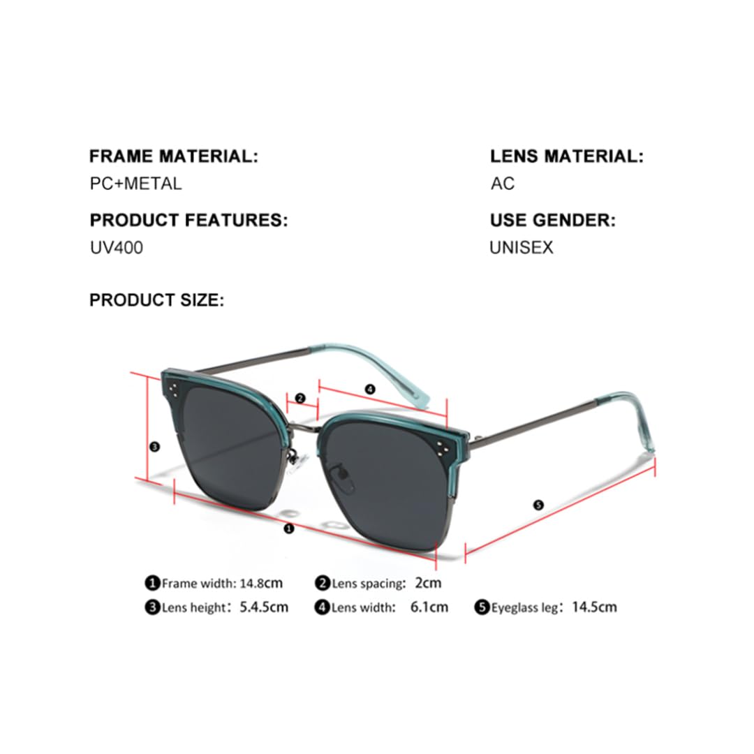 Gafas de sol de moda retro para mujer y hombre, gafas de sol clásicas vintage con protección UV400 para exteriores.