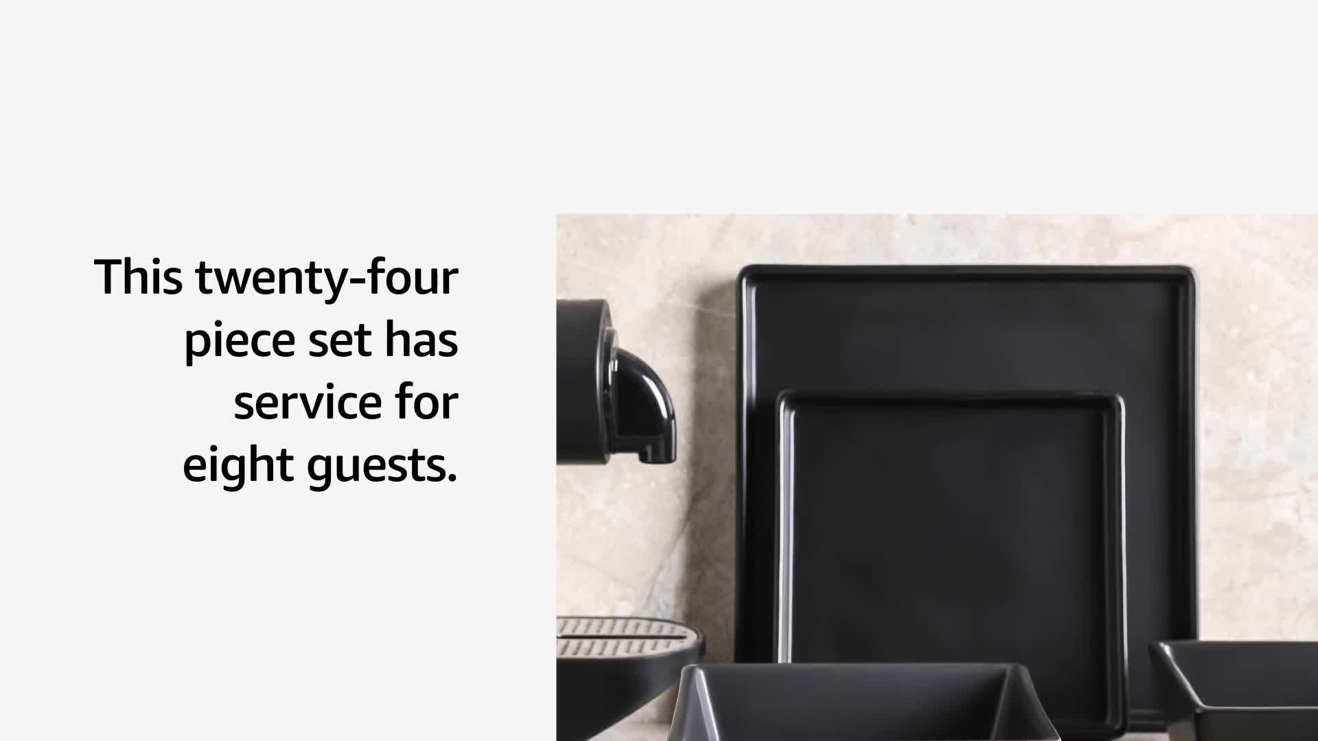 Amazon.com | Stone Lain 24 Pieces Stoneware Square Dinnerware Set