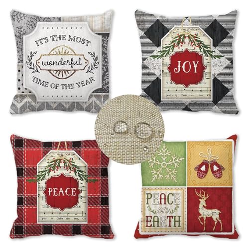 Housse de coussin imperméable en lin haut de gamme 45x45cm double face rouge