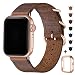 Produktbild BesBand Retro Lederbänder Kompatibel mit Apple Watch Armband 42mm 44mm 38mm 40mm,Echtes Leder Vintage Armbänder Kompatibel für Männer Frauen iWatch Series5 Series4/3/2/1 (38mm 40mm, Braun/Roségold)
