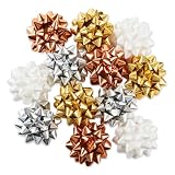 Hallmark Metallic Gift Bows, 12-Pack (Gold, Silver, Bronze, White)