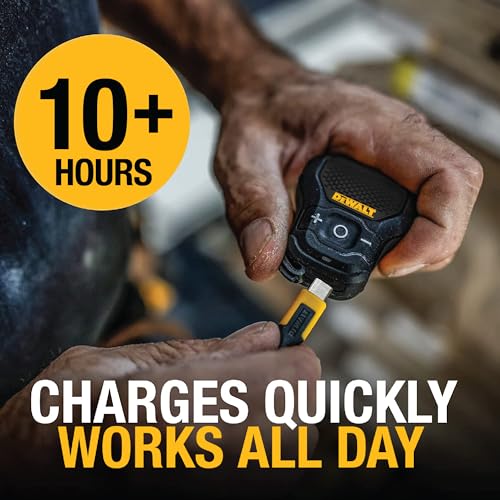 Image of DEWALT Wearable Bluetooth Speaker [Onyx Edition - Black] Clip-On Wireless Jobsite Pro Water-Resistant Portable Speaker (Non- Magnetic), Mic for Hands-Free Music /Calls, Mini Speakers Bluetooth Wireless