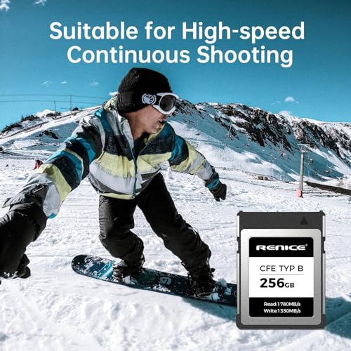 RENICE CFexpress Tipo B 256 GB CF Tarjeta de memoria cámara PCIe 3.0 TLC Flash Memory Card hasta 1780MB/s velocidad de lectura - imagen 4