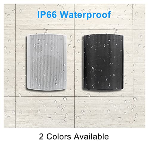 Studiofinix 6.5 Inch Outdoor Speakers Waterproof Wired 400W Wall Mount Speakers Passive, Perfect Use For Indoor, Patio,Covered Deck,Porch,Pool Side (Black) #TOP4